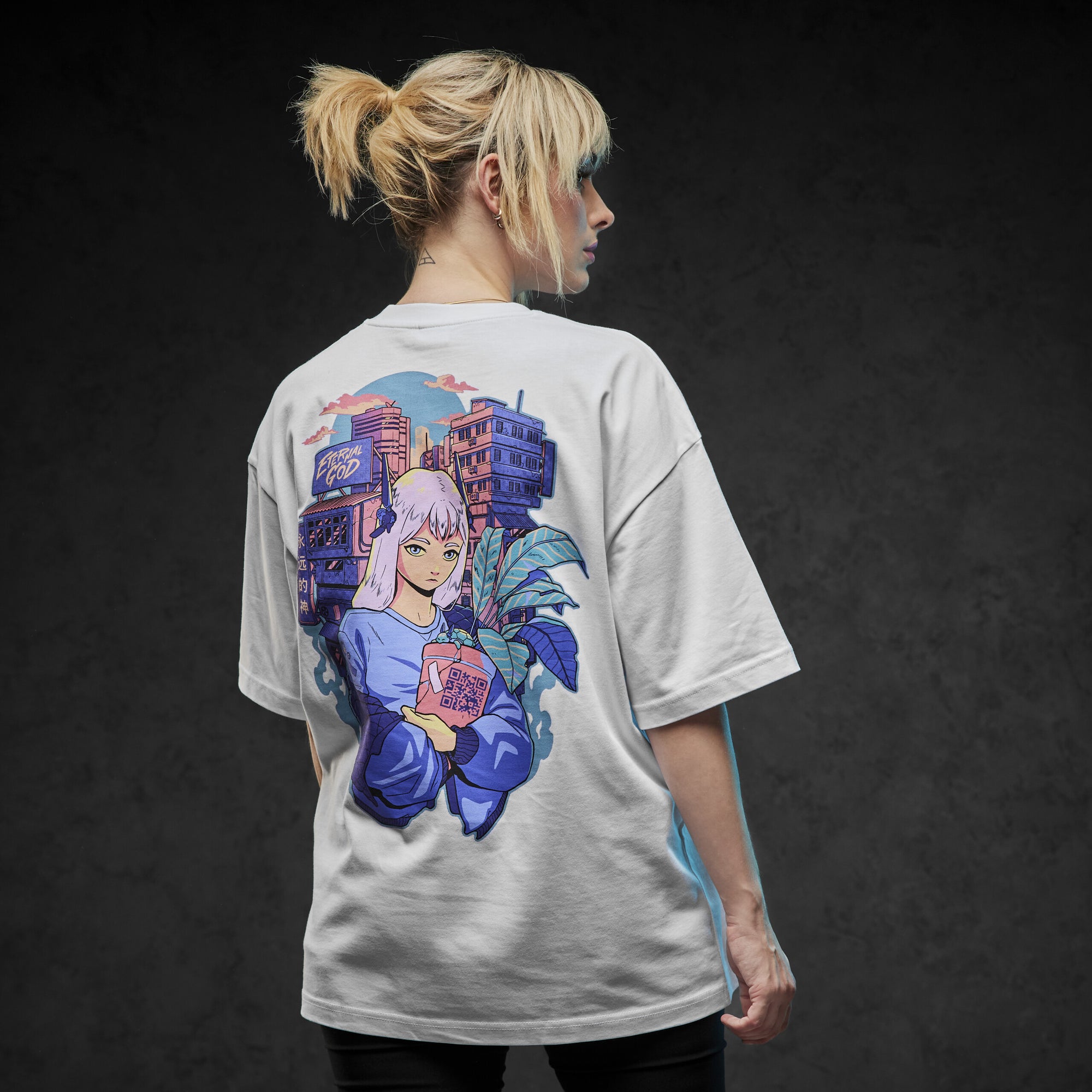 Eternal God "Aurora Utopia" Unisex Relaxed T-Shirt in Weiß