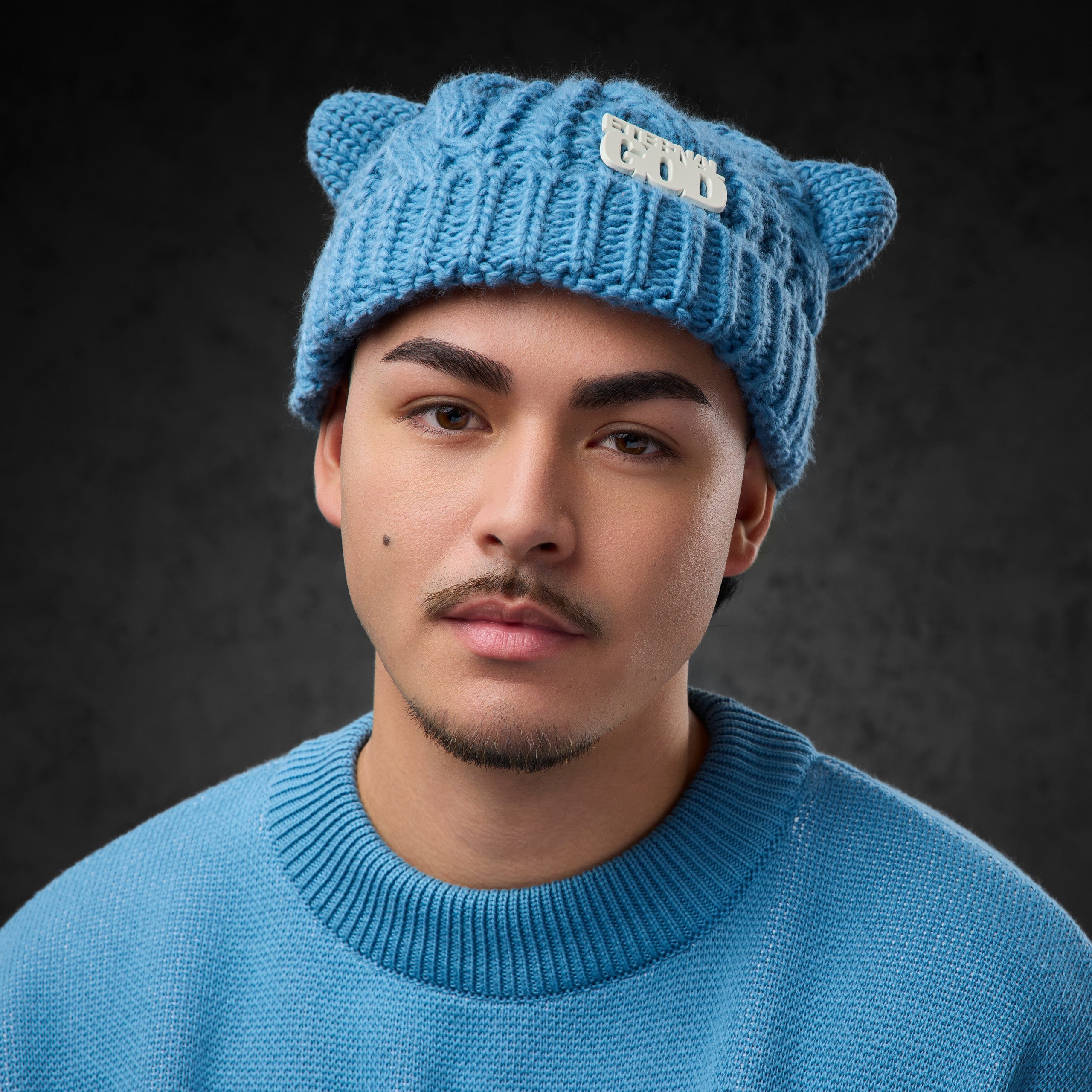 Eternal God Churro Knit Beanie (Blue) Beanies 428302