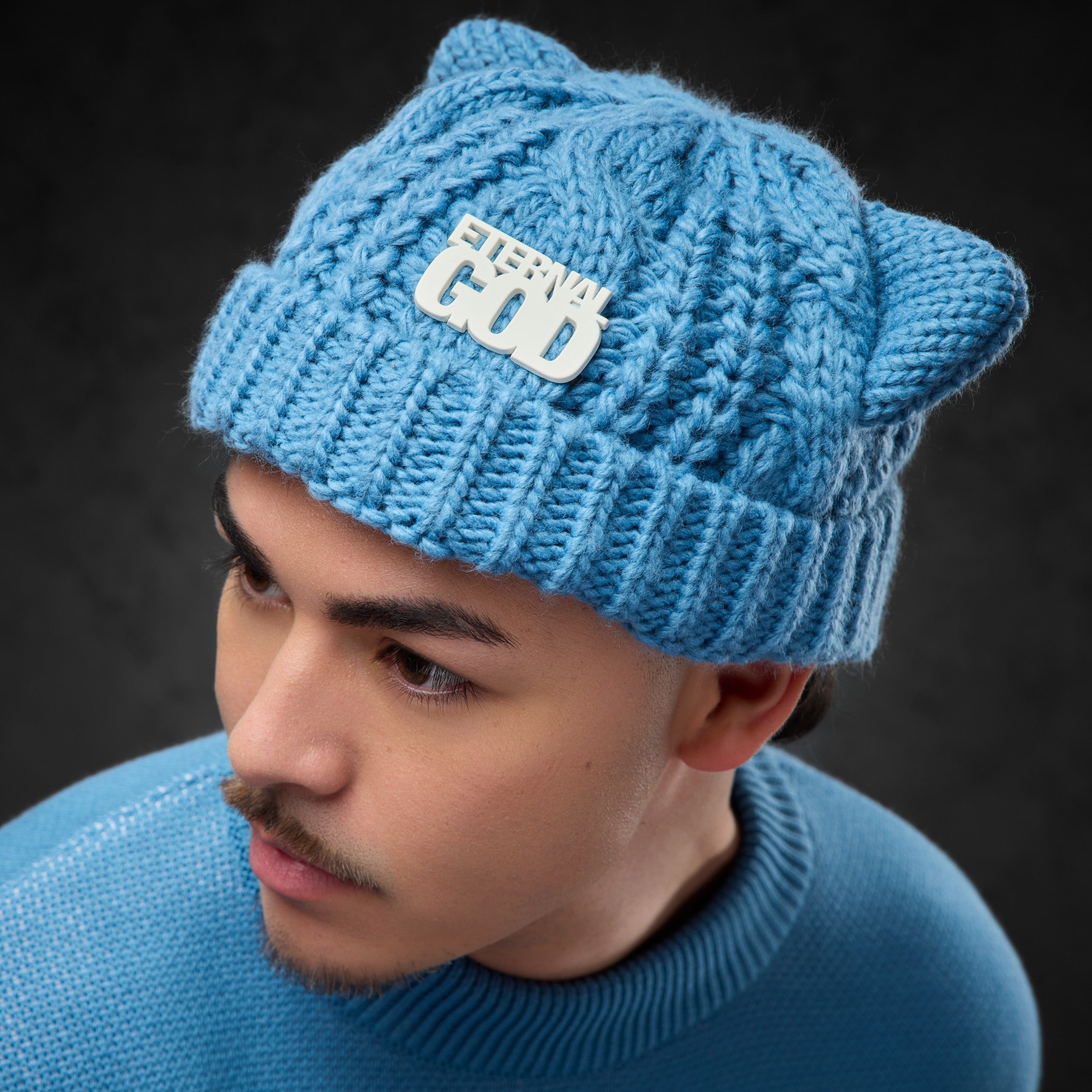 Eternal God Churro Knit Beanie (Blue) Beanies 428308