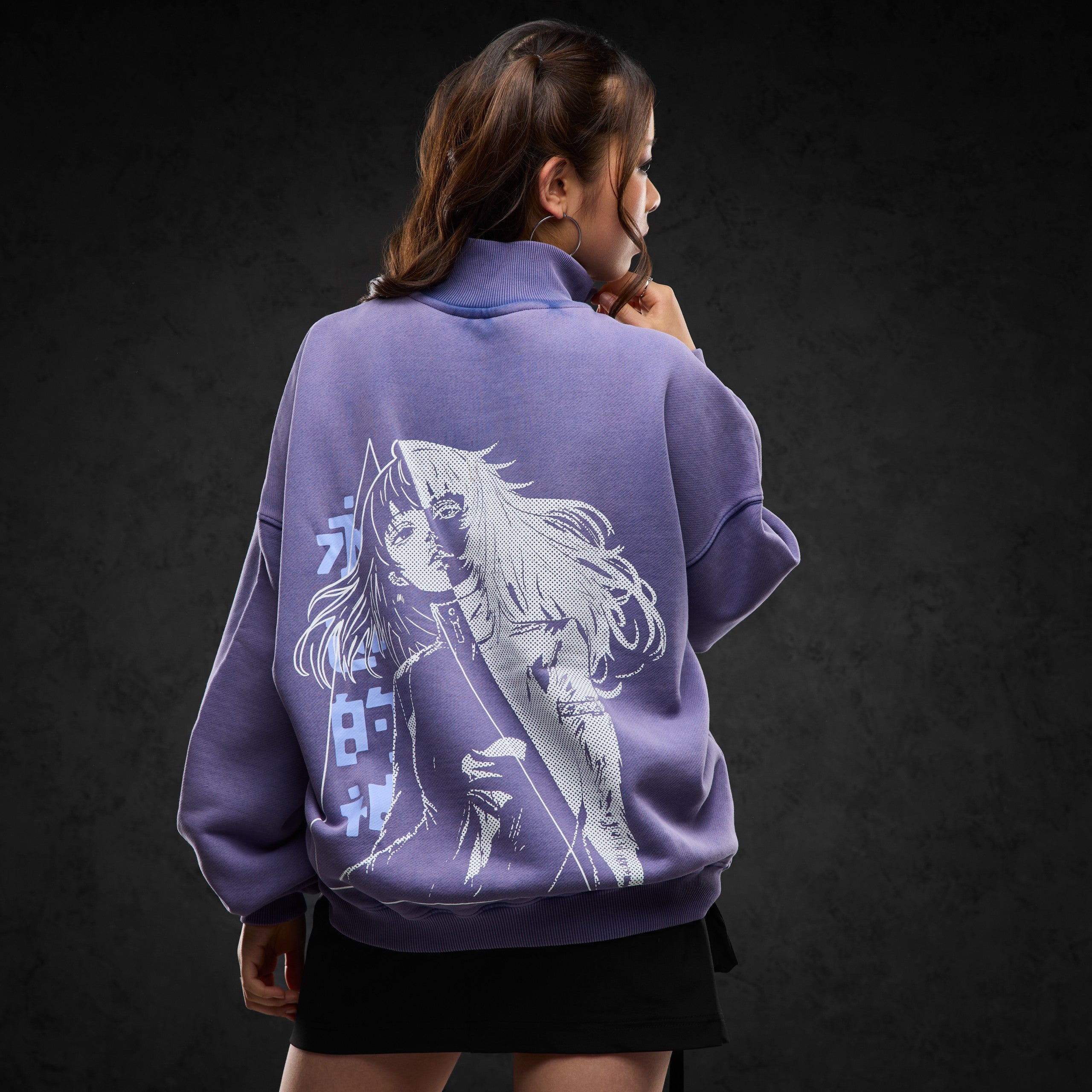 Eternal God Sad Kira (purple washed) Half-Zip 415472