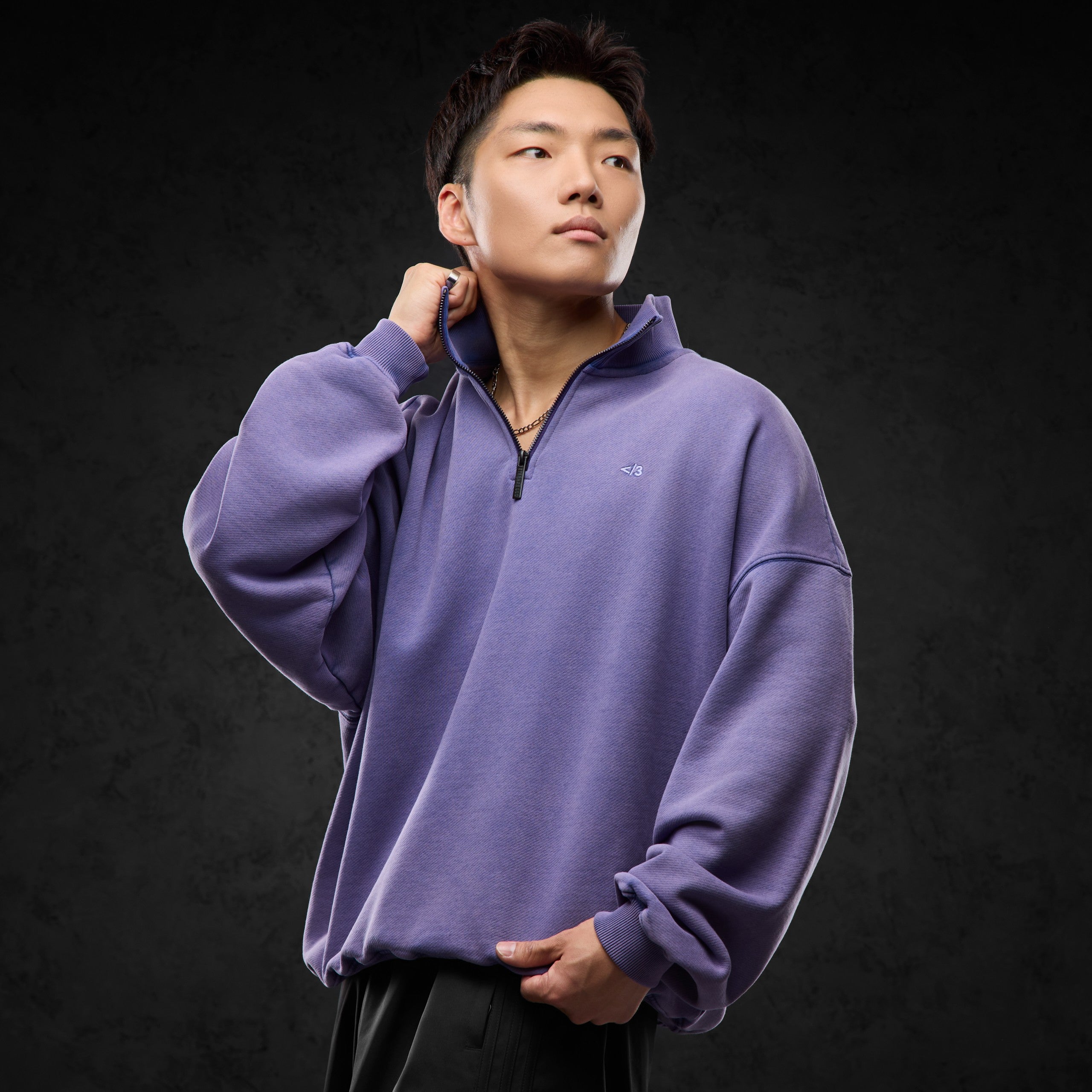 Eternal God Sad Kira (purple washed) Half-Zip 415474